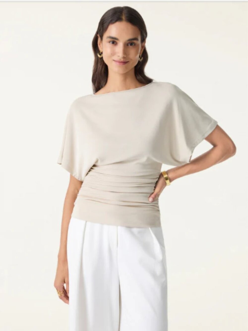 OGL Ruched Batwing Sleeve Top